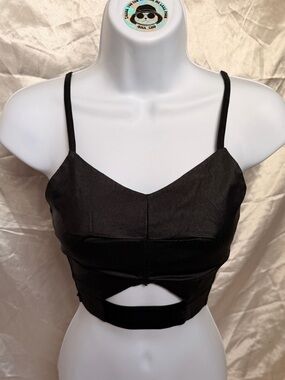 Black Cutout Cami Crop Top